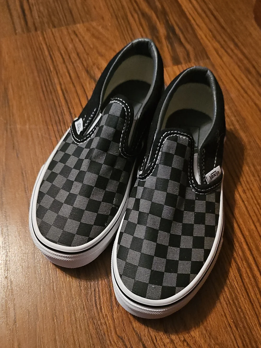 Vans Kids Slip-On Checkerboard Sneakers - Black/White